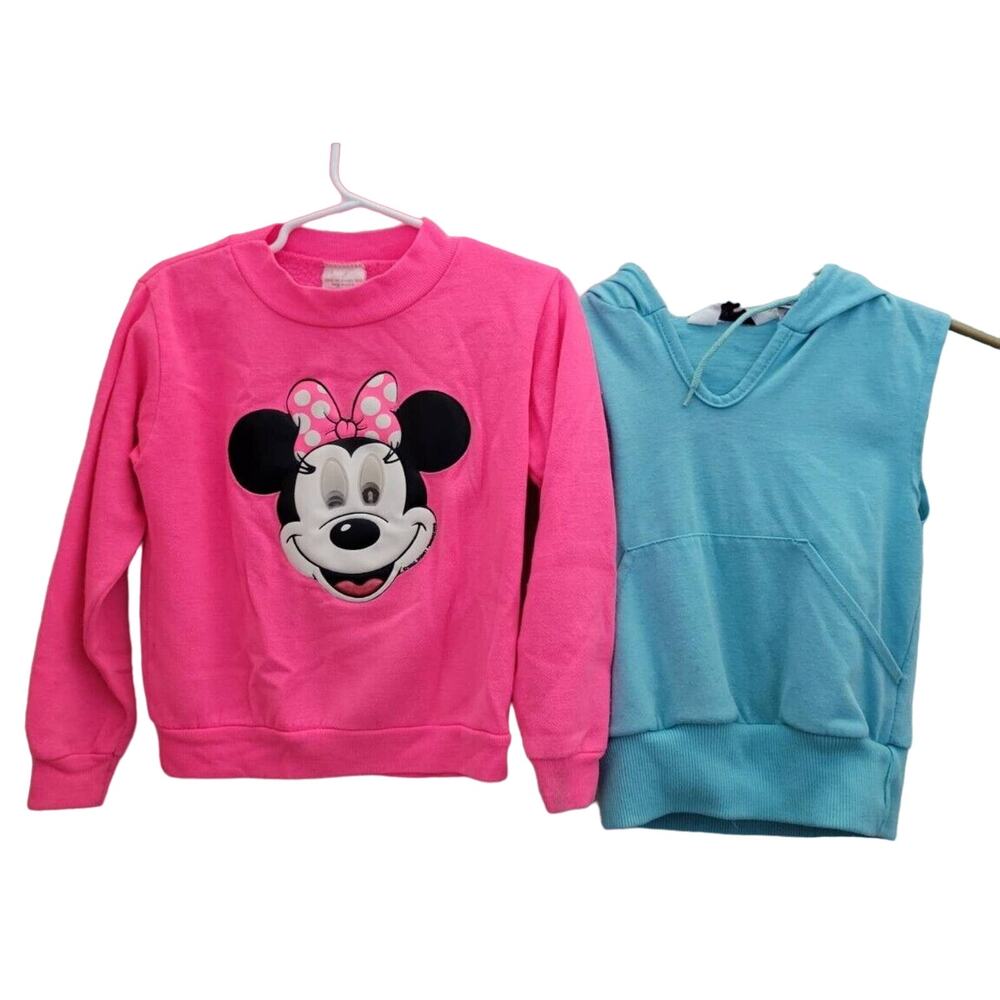 Vintage 80s Disney by Pilgrim Sweatshirt 4T Minnie Mouse 80's Sleeveless Hoodie